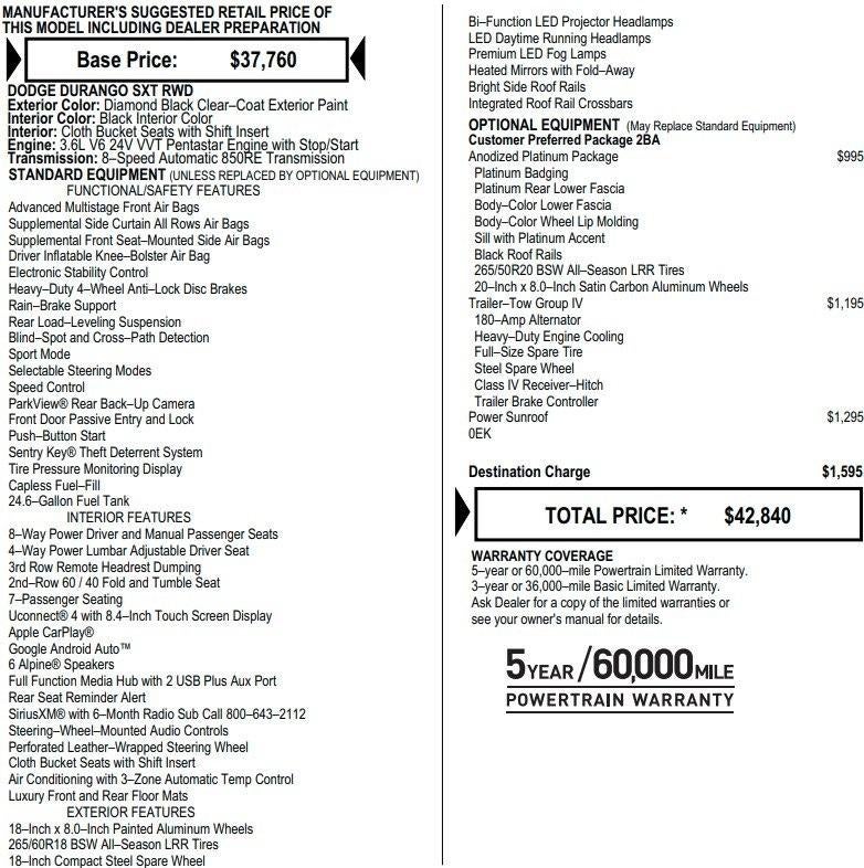 2022 Dodge Durango SXT