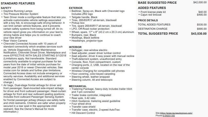 2018 Chevrolet Colorado 4WD ZR2