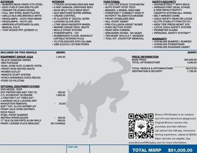 2023 Ford Bronco Black Diamond 4 Door Advanced 4x4