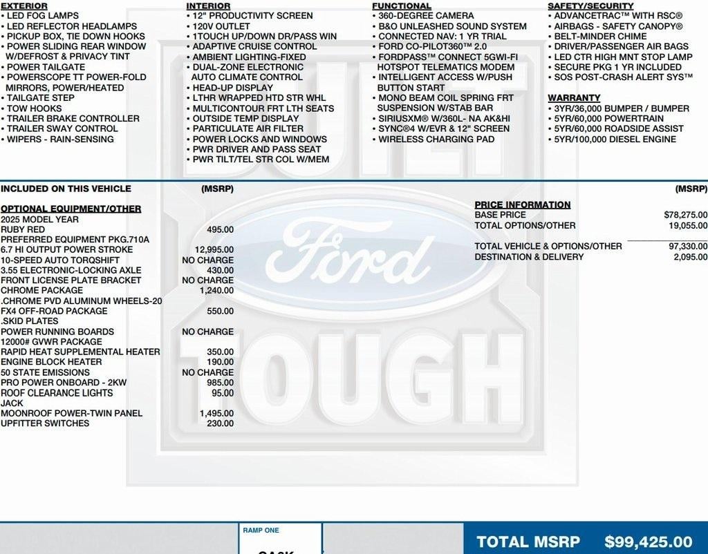 2025 Ford Super Duty F-350 SRW King Ranch 4WD Crew Cab 6.75' Box