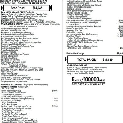 2025 RAM 3500 Laramie 4x4 Crew Cab 8' Box