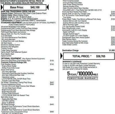 2019 RAM 2500 Tradesman 4x4 Crew Cab 6'4" Box