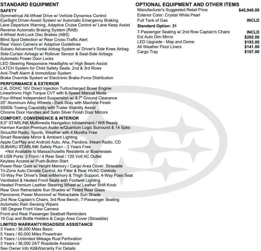 2022 Subaru Ascent Touring 7-Passenger