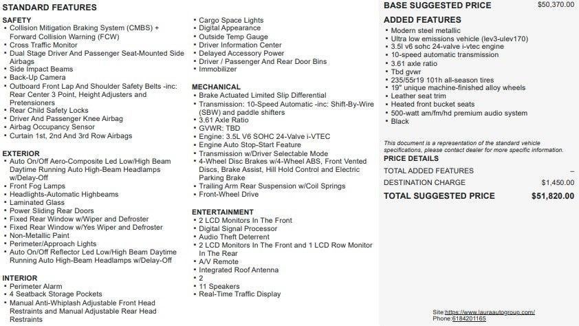 2024 Honda Odyssey Elite Auto