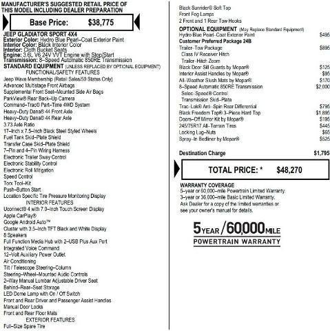 2023 Jeep Gladiator Sport 4x4