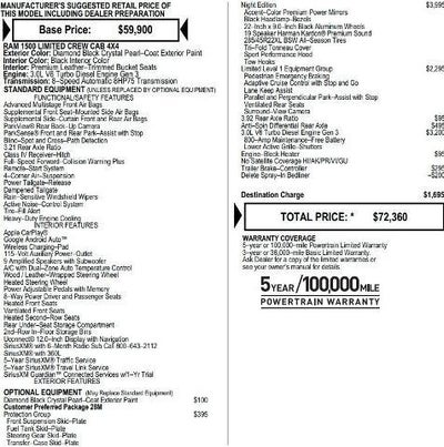 2021 RAM 1500 Limited Crew Cab 4x4 5'7' Box