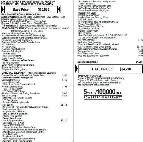 2024 RAM 3500 Big Horn Crew Cab 4x4 8' Box