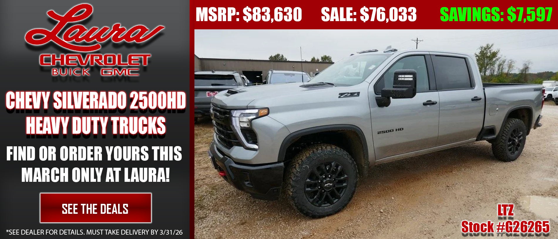 Search new Chevy Silverado 2500 HD Trucks at Laura