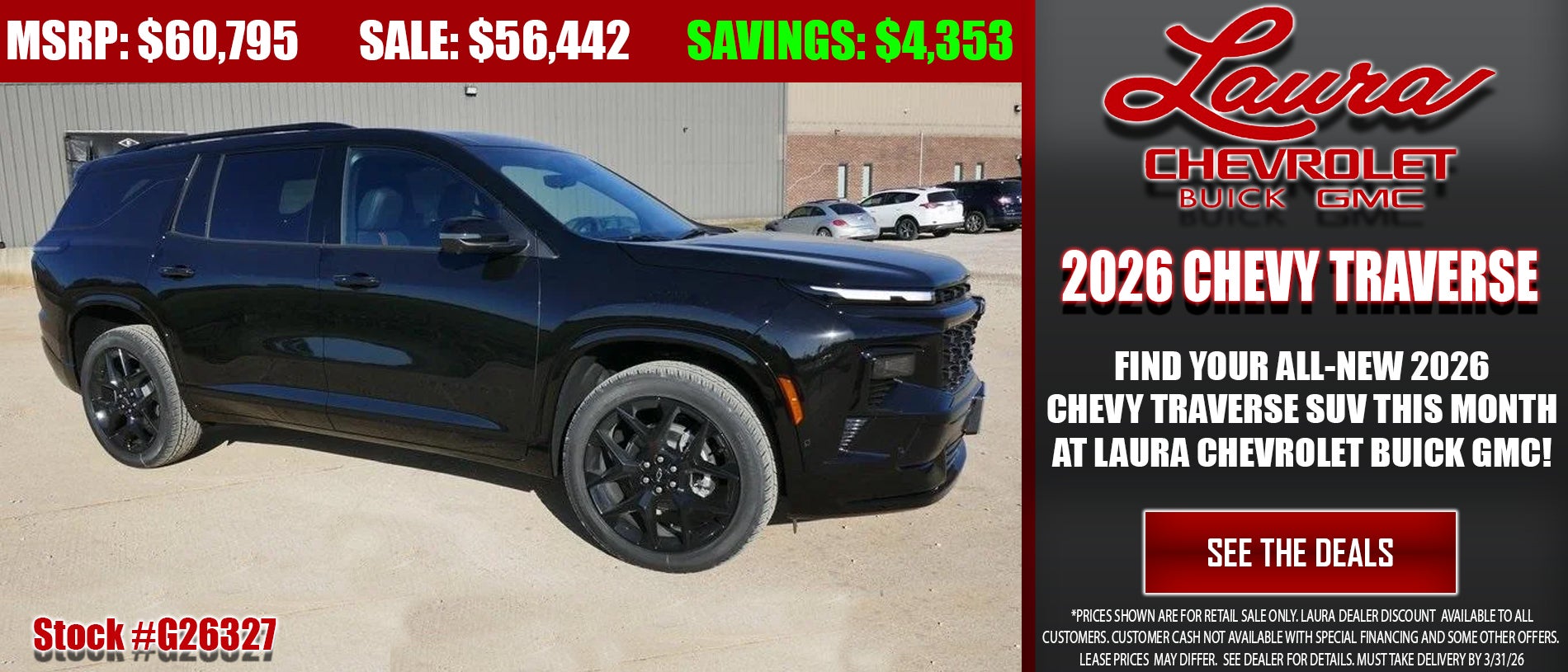 Search new Chevrolet Traverse SUV Inventory