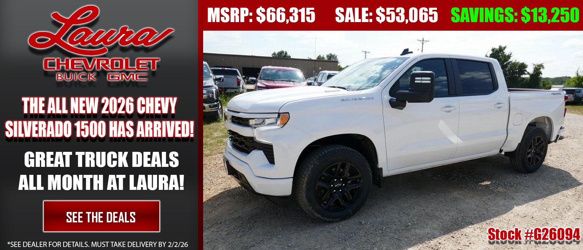 Search new Chevrolet Silverado 1500 Trucks at Laura